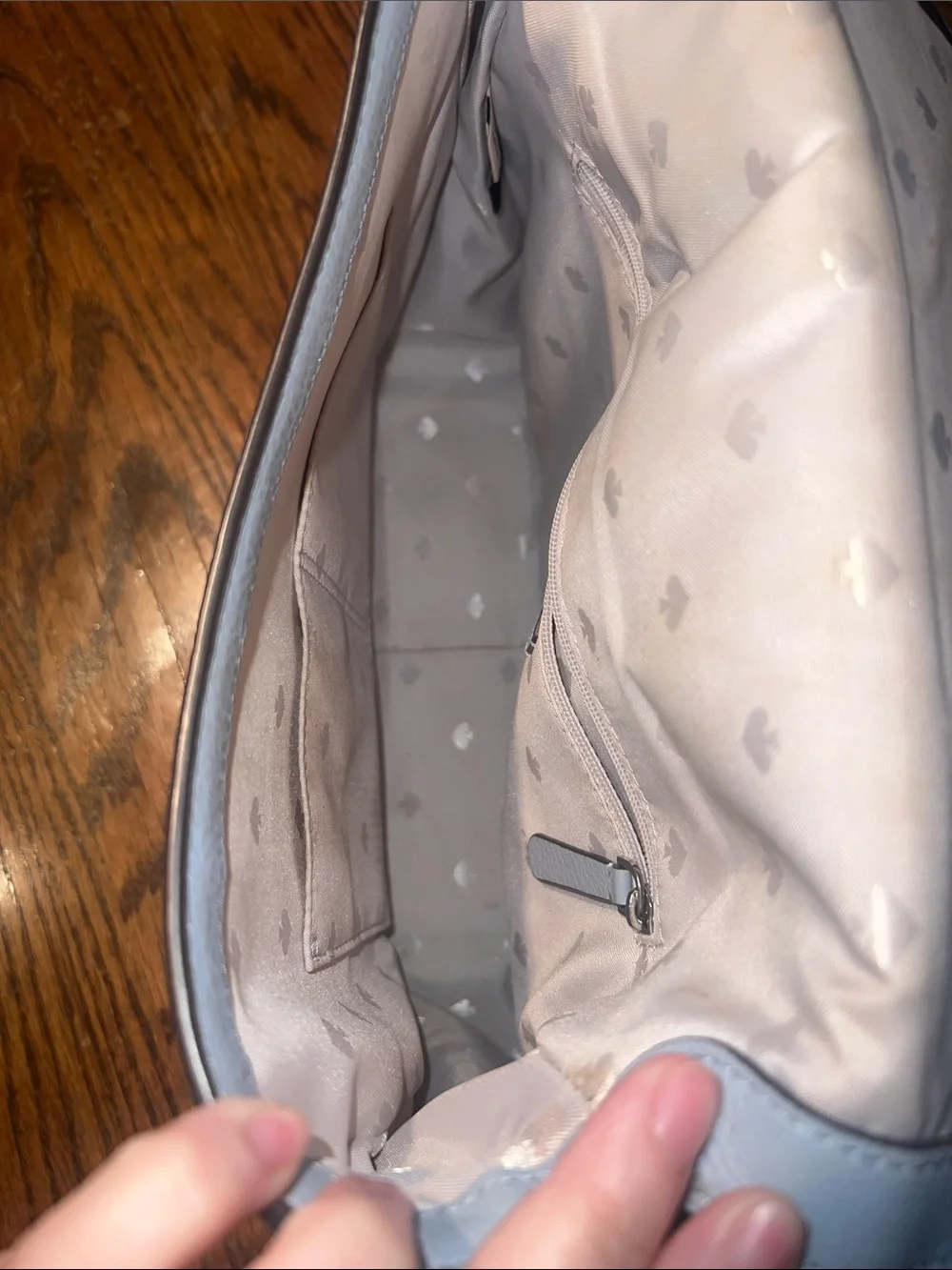 kate spade Pebbled Leather Shoulder Bag in Light Gray